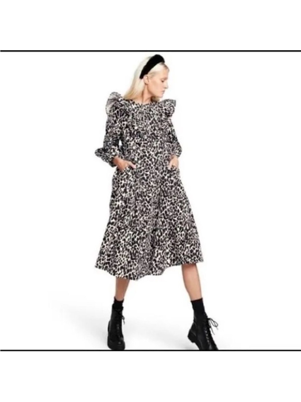 Sandy Liang x Target Spotter Leopard Midi Dress